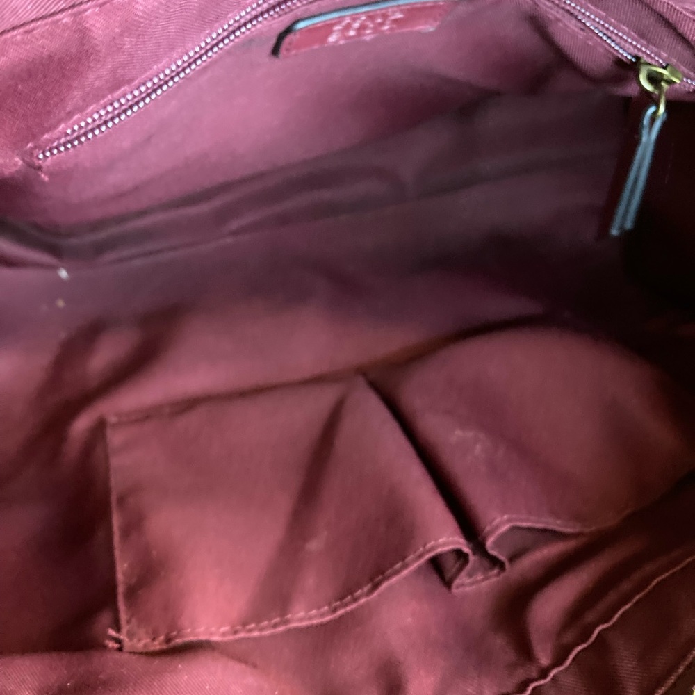 FRYE & Co VINTG BURGANDY Leather Handbag - Picture 7 of 10